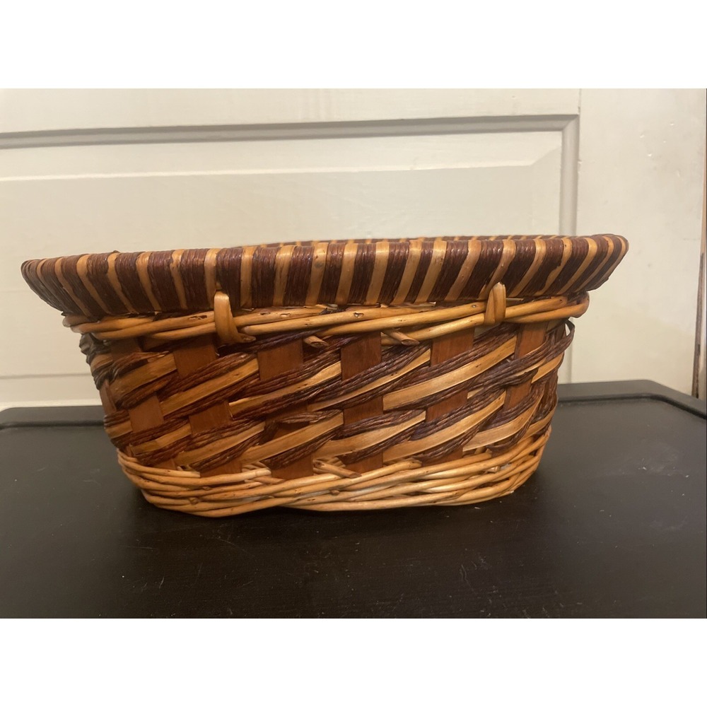 Wicker Rattan Wood Oval 12 X9" Basket
